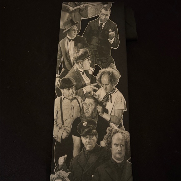 RALPH MARLIN, Three Stooges-antics black and white tie - Picture 6 of 12